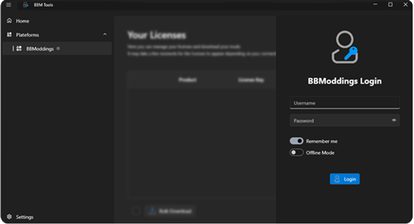 Plateformes / Connexion